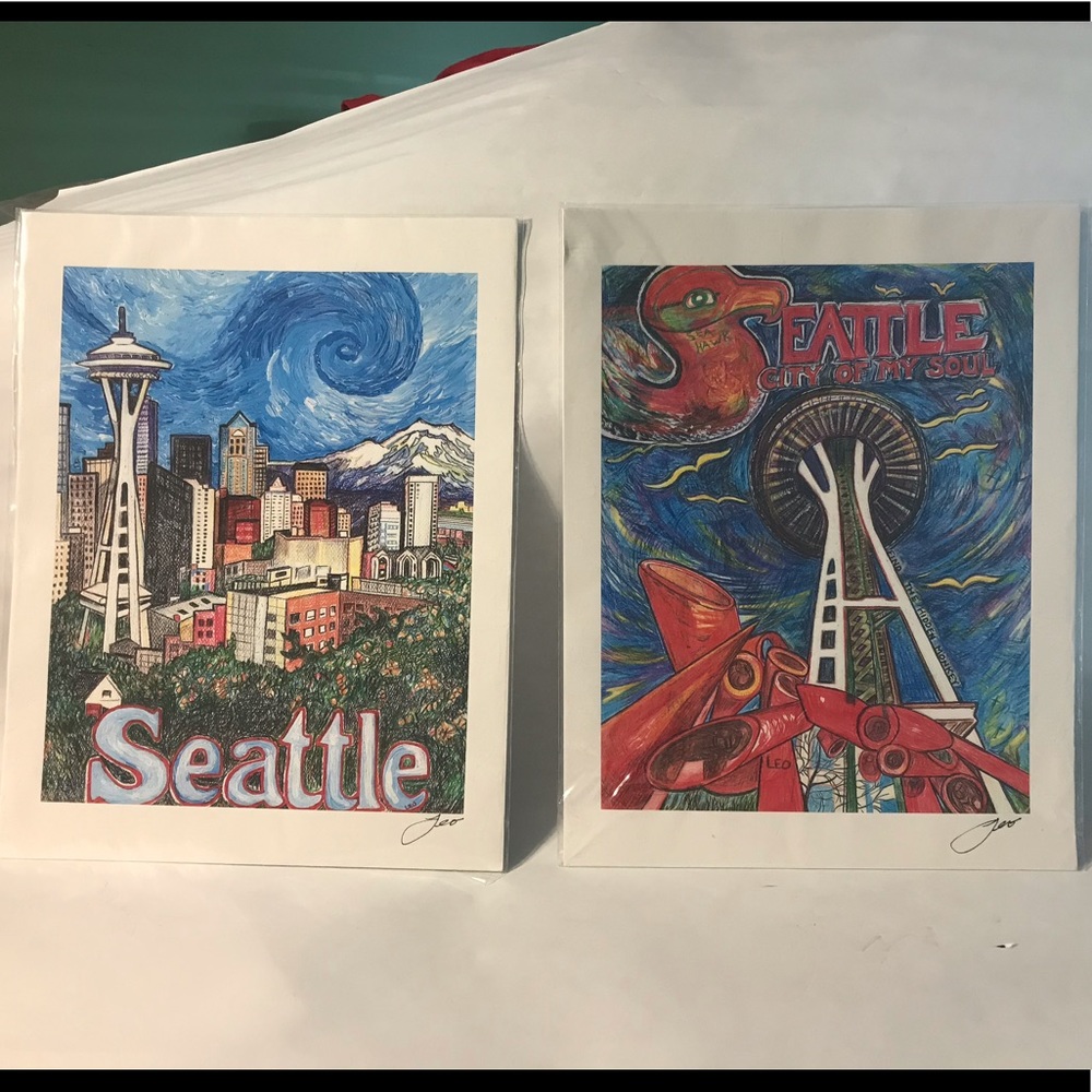 4/$15 8 x 10 Seattle Art Prints by Leo